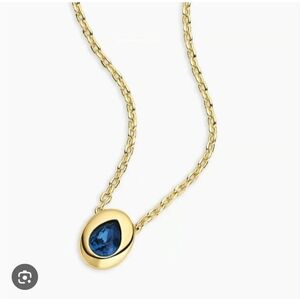 Elegant Gold Necklace with Blue Pendant
